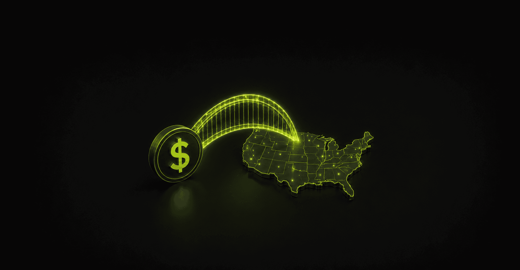 Bridge between dollar and U.S. map